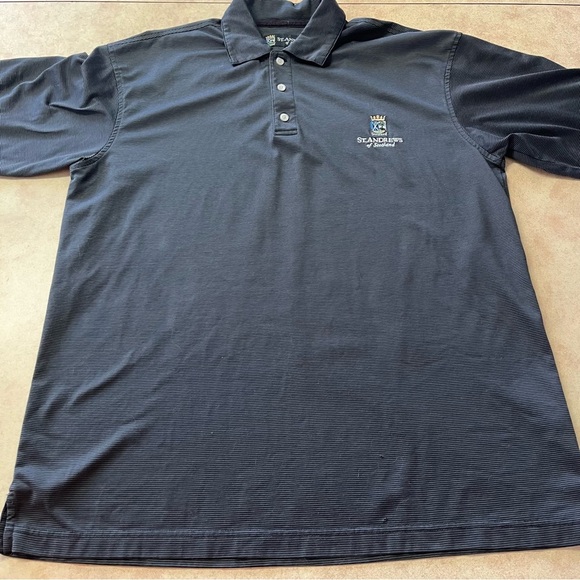 St. Andrews Of Scotland Golf Polo Black/Grey Embroidered Logo Shirt - Picture 2 of 10